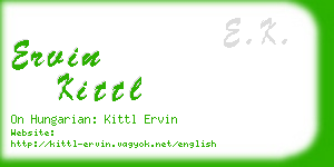 ervin kittl business card